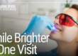 patient receiving teeth whitening treatment