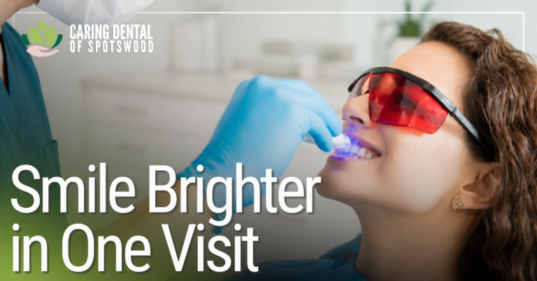 patient receiving teeth whitening treatment